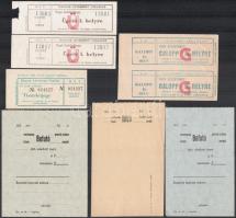 cca 1940 Lóversenyekkel kapcsolatos jegy (ügető, galopp, stb.), 7 db