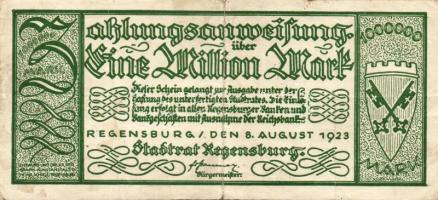 Német Birodalom/Weimari Köztársaság/Regensburg 1923.8.8. 1000.000M T:III