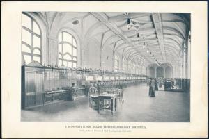 cca 1900 A budapesti M. Kir. Állami Távbeszélőhálózat központja, nyomat,18×28 cm
