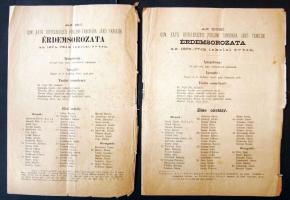 1874-77 Az egri főelemi tanulóinak érdemsorozata 2 db 4 oldalas nyomtatvány