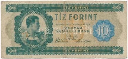 1946. 10Ft A 045 015409 T:III,III-  Hungary 1946. 10 Forint A 045 015409 C:F,VG  Adamo F1