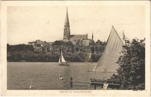 Chemnitz, Schlossteich / castle, lake, sailboat (EK)