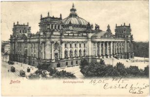 1905 Berlin, Reichstagsgebäude / parliament, trams. Behr & Flether (EK)