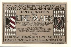 Német Birodalom/Weimari Köztársaság/Nürnberg 1921. 1M (4x) mind klf, komlett sor! T:I