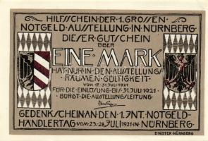 Német Birodalom/Weimari Köztársaság/Nürnberg 1921. 1M (4x) mind klf, komlett sor! T:I