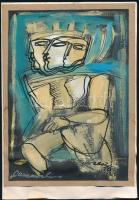 Kresz Irén (1932-): Carneval. Vegyes technika, papír, jelzett, 17x12 cm