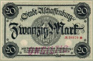 Német Birodalom/Weimari Köztársaság/Aschaffenburg DN 20M hivatalos érvénytelenítéssel T:I-