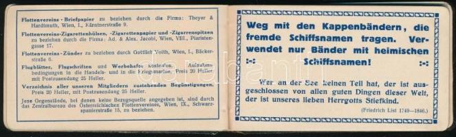 1915 Niederösterreichische Escompte-Gesellschaft  zsebnaptára, színes illusztrációval, sérült