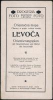 cca 1930 Levoca Lőcse drogéria reklám a város térképével és reklámokkal. kihajtható