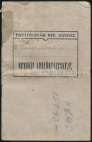 1916-1932 A Tiszaföldvári református egyház adókönyvecskéje