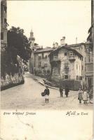 1910 Hall in Tirol, Ritter Waldauf Strasse / street view (EK)