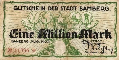 Német Birodalom/Weimari Köztársaság/Bamberg 1923.8. 1000.000M T:III