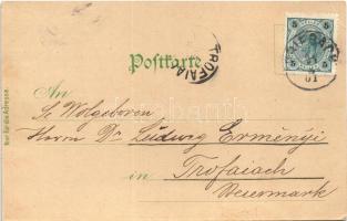 1901 Friesach (Kärnten), Ruine Petersberg und Schloss Lavant / castle ruins. Hermann Hayd (EK)