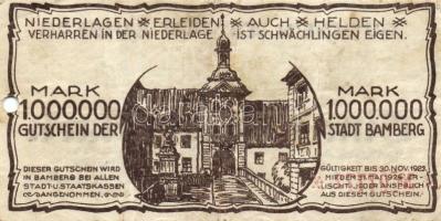 Német Birodalom/Weimari Köztársaság/Bamberg 1923.8. 1000.000M hivatalos érvénytelenítéssel T:III