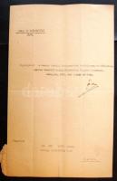 1914 ifj. Sándor János belügyminiszter aláírása Úry Lajos későbbi curiai tanácselnök kinevezéséről szóló okmányon