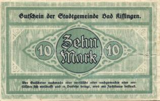 Német Birodalom/Császárság/Bad Kissingen 1918.11.20. 10M hivatalos érvénytelenítéssel T:II