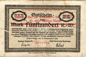 Német Birodalom/Weimari Köztársaság/Augsburg 1923. 1000.000M T:III/IV+