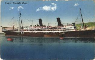 Trieste, Trst; Piroscafo Wien (Lloyd Austriaco) / Austrian Lloyd shipping companys steamship (EK)