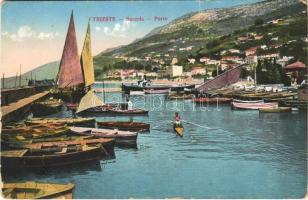 Trieste, Trst; Barcola, Porto / port, rowing boats (EB)