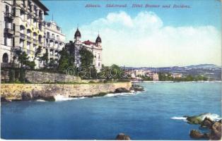 Abbazia, Opatija; Südstrand. Hotel Breiner und Residenz / hotel, beach
