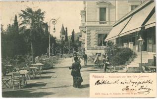 1905 Abbazia, Opatija; Promenade vor dem Café Quarnero / street view, café, promenade