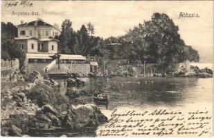 1906 Abbazia, Opatija; Angiolina-Bad / beach, bathers, rowing boat (EK)
