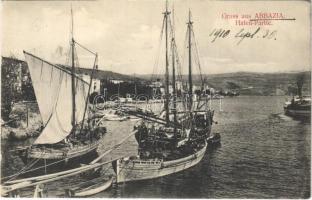 1910 Abbazia, Opatija; Hafen-Partie / port, fishing boats, sailing vessel (EK)