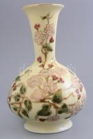 Zsolnay virág mintás váza- Kézzel festett, jelzett (Mezővári Eszter), hibátlan m:15 cm
