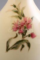 Zsolnay virág mintás váza. Kézzel festett, jelzett (Vilmosné), hibátlan  m:26,4  cm