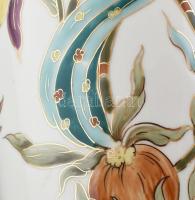 Zsolnay virág mintás nagy méretű padló váza. Kézzel festett, jelzett, hibátlan  m:41  cm