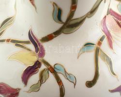 Zsolnay virág mintás nagy méretű padló váza. Kézzel festett, jelzett (Kocsis Hajnalka), alján egy ké...