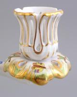 Herendi Viktória mintás három ágú gyertyatartó.  Kézzel festett, jelzett, hibátlan. m: 23 cm