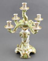 Herendi Viktória mintás ötágú nagy méretű gyertyatartó.  Kézzel festett, jelzett, hibátlan. m: 42 cm