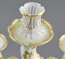 Herendi Viktória mintás ötágú nagy méretű gyertyatartó.  Kézzel festett, jelzett, hibátlan. m: 46 cm