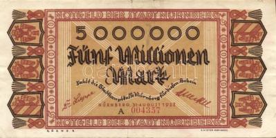 Német Birodalom/Weimari Köztársaság/Nürnberg 1923.8.31. 5000.000M "A" T:II