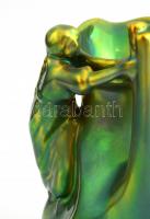 Zsolnay mosó lányok, szecessziós stílusú, eozin mázas váza. Jelzett, hibátlan. Ritka forma!