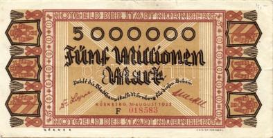 Német Birodalom/Weimari Köztársaság/Nürnberg 1923.8.31. 5000.000M "F" T:II