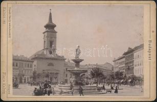 cca 1900 Budapest, Kálvin tér, keményhátú fotó Divald Károly műterméből, 17,5×11,5 cm