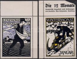 Évszakok, 2 db német levélzáró