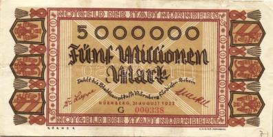 Német Birodalom/Weimari Köztársaság/Nürnberg 1923.8.31. 5000.000M "G" T:II