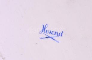 Herendi csipkebogyó mintás süteményes készlet  Kézzel festett, jelzett, hibátlan. Tál: 28x32 cm, tán...