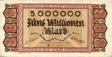 Német Birodalom/Weimari Köztársaság/Nürnberg 1923.8.31. 5000.000M "K" T:II