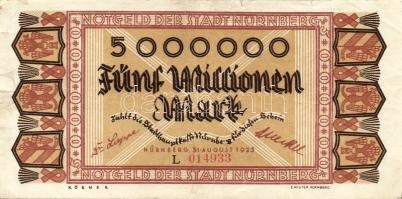 Német Birodalom/Weimari Köztársaság/Nürnberg 1923.8.31. 5000.000M "L" T:II