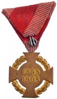 1908. "Katonai Jubileumi Kereszt" aranyozott Br kitüntetés nem saját mellszalagon T:2 ü.
...