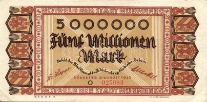 Német Birodalom/Weimari Köztársaság/Nürnberg 1923.8.31. 5000.000M "O" T:II
