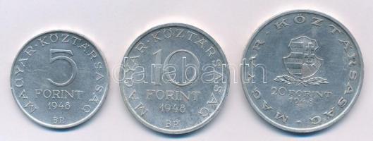 1948. 5Ft Ag "Petőfi" + 10Ft Ag "Széchenyi" + 20Ft Ag "Táncsics" "...