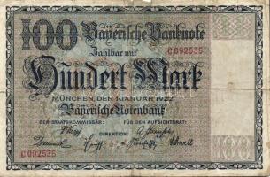 Német Birodalom/Weimari Köztársaság/München 1922.1.1. 100M T:III