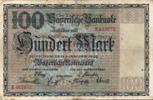 Német Birodalom/Weimari Köztársaság/München 1922.1.1. 100M T:III