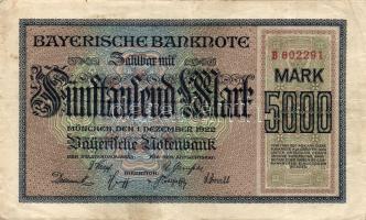 Német Birodalom/Weimari Köztársaság/München 1922.12.1. 5000M T:III