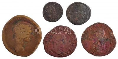 Római Birodalom 5db-os érmetétel T:3-4 Roman Empire 5pcs coin lot C:F-G